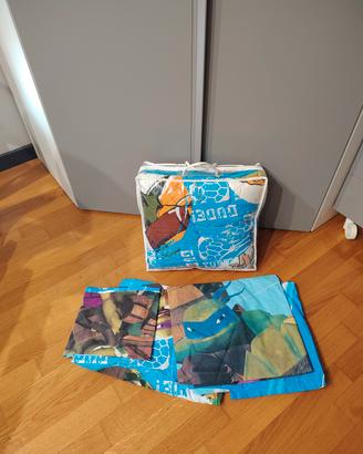 trapuntino e lenzuola ninja turtles bambino
