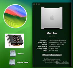 MacPro5.1, 6-Core, 32GB, RX570 4GB, Sonoma, WiFi