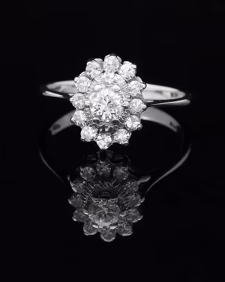 ANELLO SOLEIL IN ORO BIANCO 18 KT BRILLANTI 0.81CT