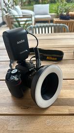 Nikon D3200+ AF-S DX 35mm f/1.8 + Godox macroflash