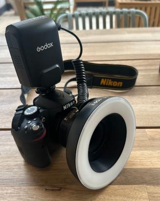 Nikon D3200+ AF-S DX 35mm f/1.8 + Godox macroflash