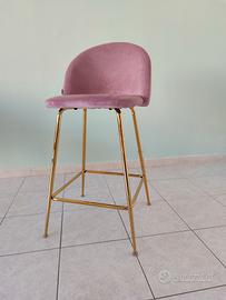 Sgabello alto in velluto 