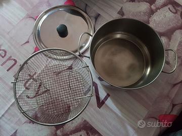 Pentola in acciaio inox./ friggitrice./casa/cucin