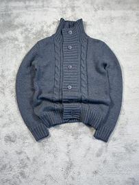 Cardigan uomo XL grigio antracite cable knit