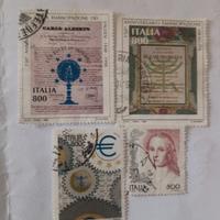 4 francobolli italiani usati del 1998