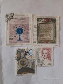 4 francobolli italiani usati del 1998