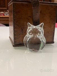 Magnifico gufo in cristallo francese DAUM