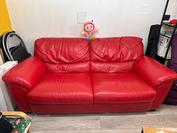 Divano letto in pelle rosso chateau d’axe