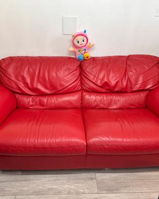 Divano letto in pelle rosso chateau d’axe