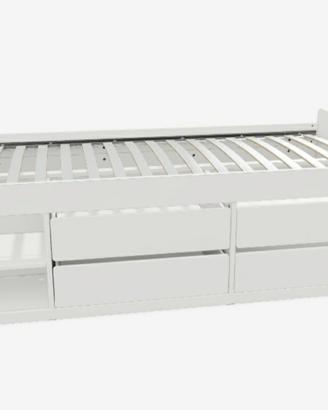 SLÄKT Struttura letto/contenit/base doghe, bianco.