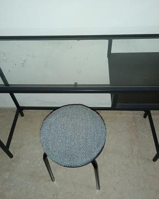 tavolino in vetro con sgabello 