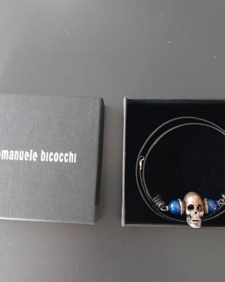 Emanuele Bicocchi collana con ciondolo teschio, nu