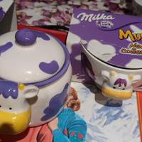 set di 2 tazze mug vintage, più zuccheriera Milka 