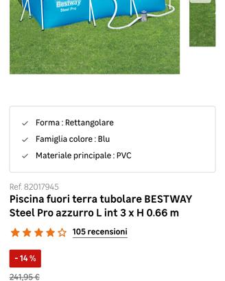 piscina 3x2 con motore