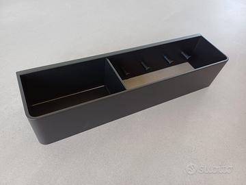 Mensola di alluminio nero con ganci - 40 cm