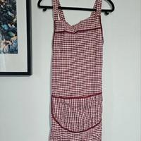 Grembiule cucina rosso/bianco a quadretti vi