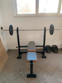 Panca Piana completa con bilancere e dischi