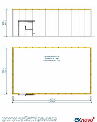 cella frigo TN filopavimento 800X1347cm h450