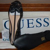 GUESS ballerina open toe stoffa pelle pizzo nuova