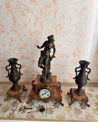 Trittico da camino antico Art Nouveau fine ‘800