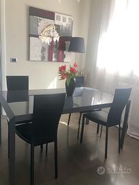 Tavolo allungabile con piano in vetro BONTEMPI