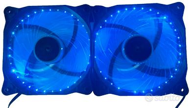 2 Ventole Myka da 12 cm 3 pin e Molex con LED BLU