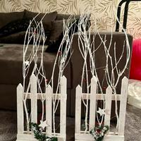 Decorazioni natalizie luminose in legno con LED