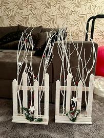 Decorazioni natalizie luminose in legno con LED