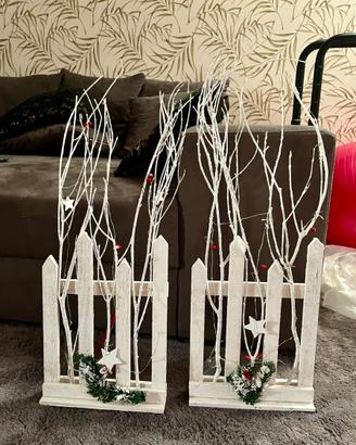 Decorazioni natalizie luminose in legno con LED