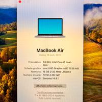 MacBook Air - Late 2019 - I5 - 16GB ram - 256 gb