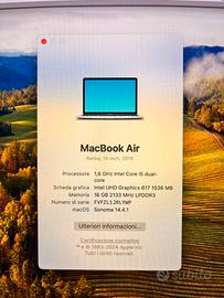 MacBook Air - Late 2019 - I5 - 16GB ram - 256 gb