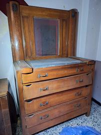 Cassettiera con specchio vintage