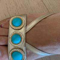 Sandali artiginali con turchese e svarovsky 38