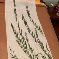 5 tende a pannello, decorazione a fogliame
