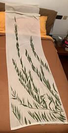 5 tende a pannello, decorazione a fogliame