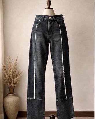 Jeans Pinko neri donna con cuciture a vista IT40