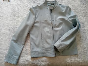 Giubbino pelle combipel azzurro tg 46
