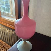 Vaso in vetro di murano opalino rosa