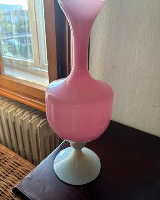 Vaso in vetro di murano opalino rosa