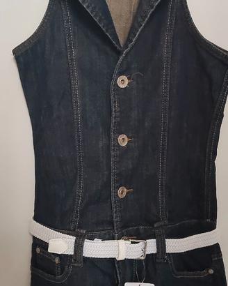 Abito smanicato in jeans
