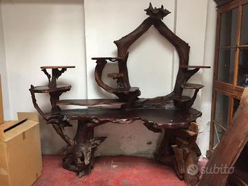 Consolle Scrivania In Legno Naturale