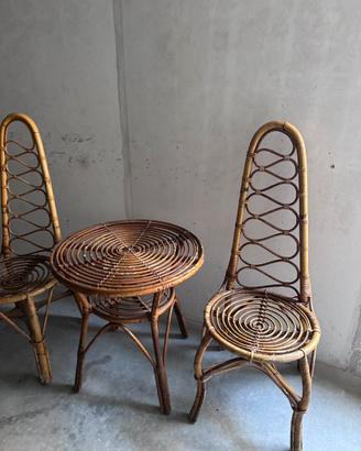 Sedie e tavolino rattan bamboo