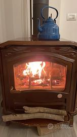 Stufa in ghisa effel a legna+tubi canna fumaria