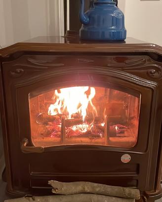 Stufa in ghisa effel a legna+tubi canna fumaria