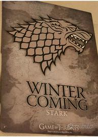 placca di metallo Game of Thrones casa Stark