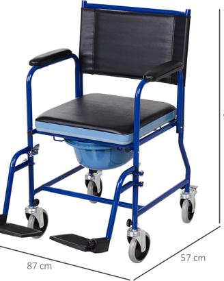 Sedia a Rotelle Bagno con Vaso Rimovibile