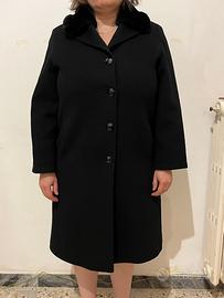 Cappotto lana nero Lanerossi t. 42 donna