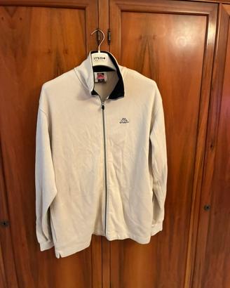 Felpa Zip Kappa Vintage Taglia L 100% Cotone