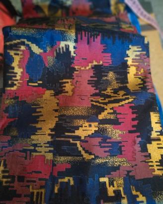 Taglio di seta thailandese - Vinaccia e oro