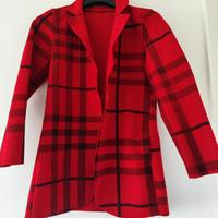 Giacca-Cappotto a quadri rossi